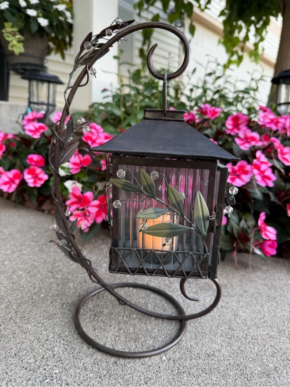 Vintage PartyLite Metal Ivy Leaf Candle Lantern